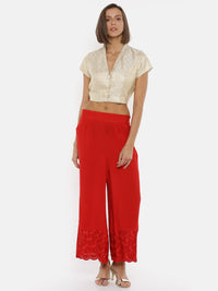 De Moza Ladies Red Embroidery Culottes - De Moza (1735380697151)