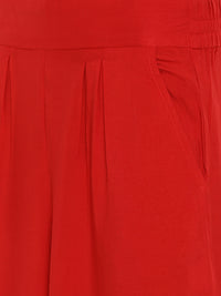 De Moza Ladies Red Embroidery Culottes - De Moza (1735380697151)