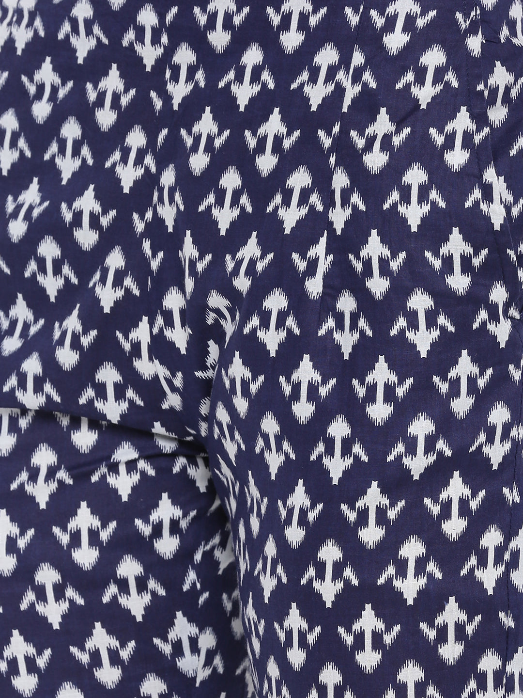 De Moza Ladies Printed Indigo Blue Cigarette Pant - De Moza (1735412711487)