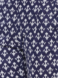 De Moza Ladies Printed Indigo Blue Cigarette Pant - De Moza (1735412711487)