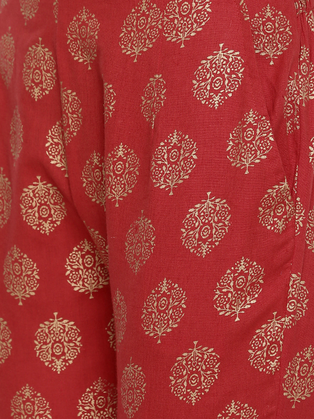 De Moza Ladies Red Printed Cigarette Trousers - De Moza (1529544671295)