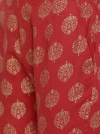 De Moza Ladies Red Printed Cigarette Trousers - De Moza (1529544671295)