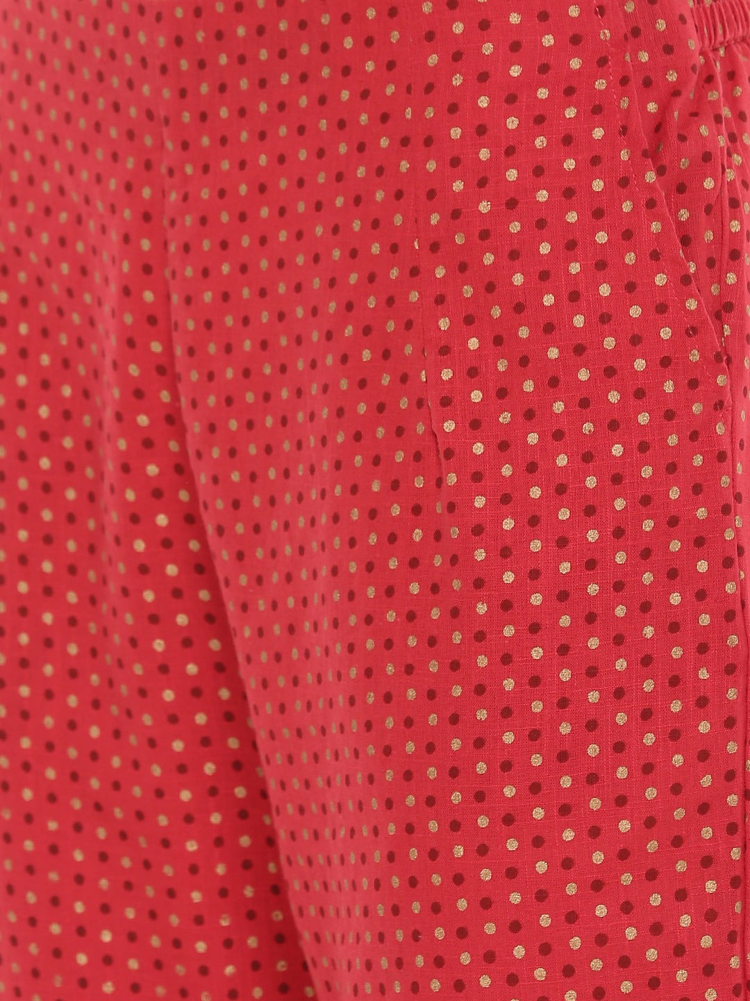 De Moza Ladies Woven Printed Cigarette Pant Red - De Moza (1668059267135)