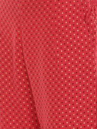 De Moza Ladies Woven Printed Cigarette Pant Red - De Moza (1668059267135)