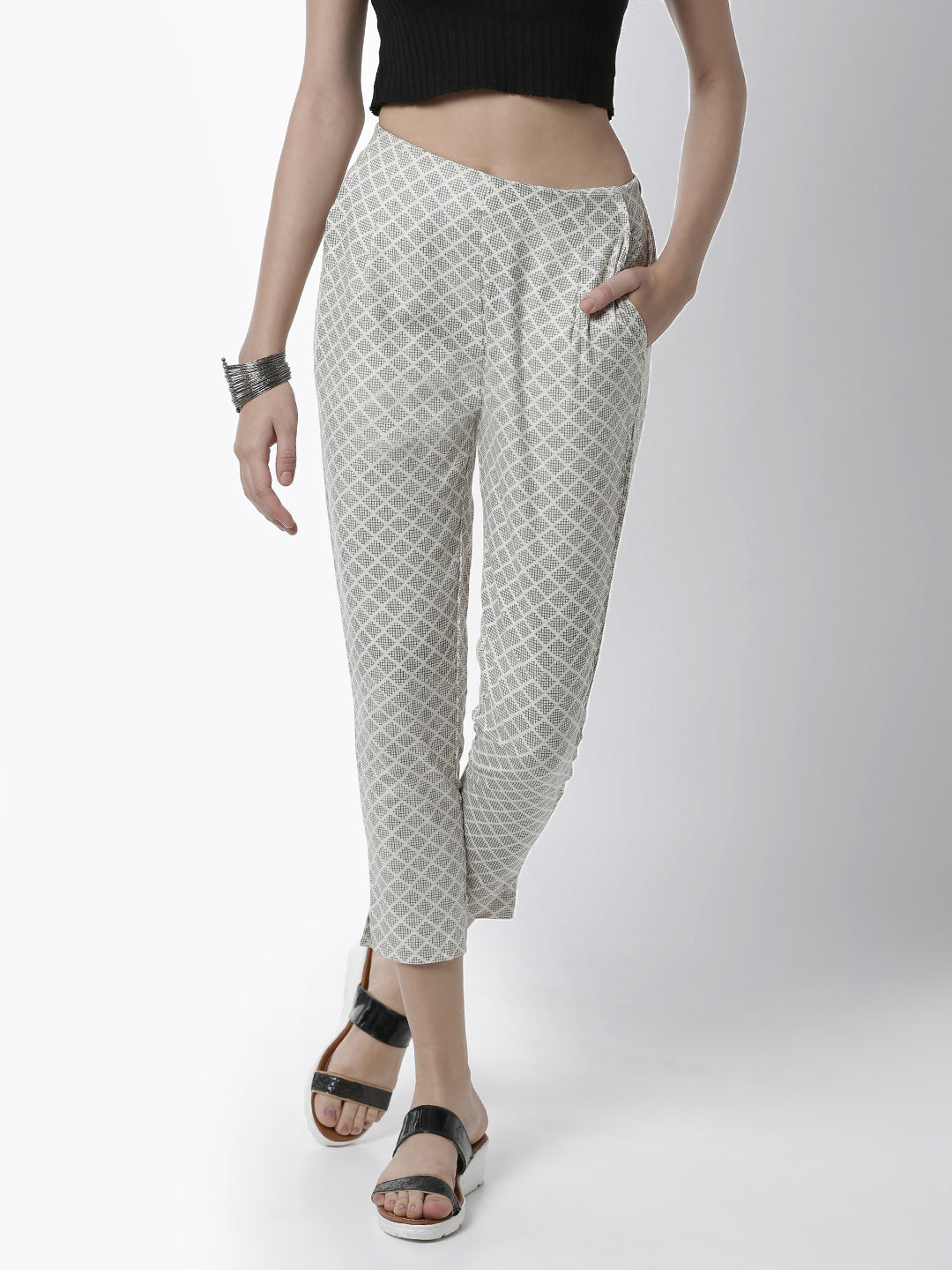 De Moza Women's  Pajama Pant All Over Print Cotton  Offwhite - De Moza (4461737410623)
