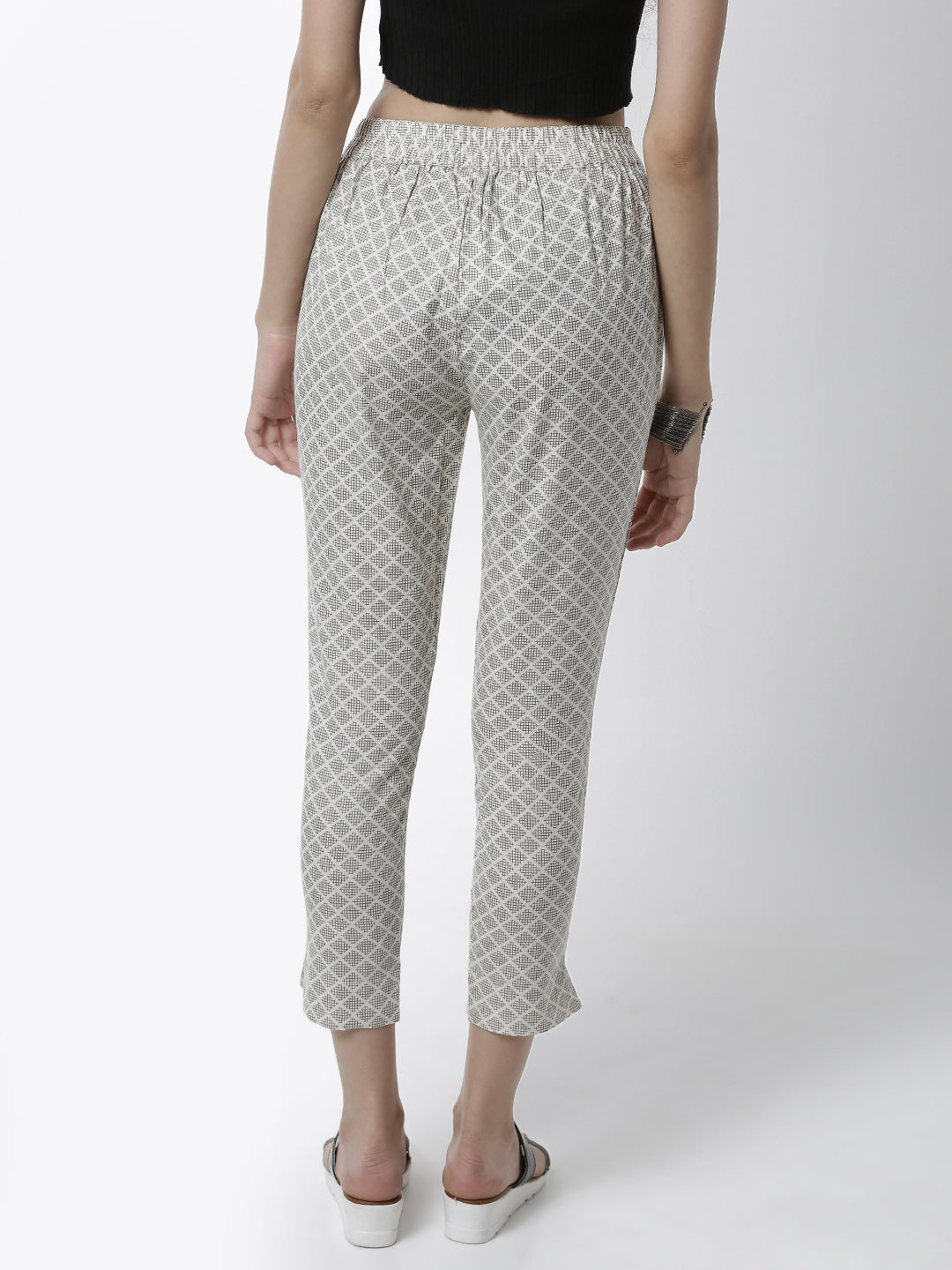 De Moza Women's  Pajama Pant All Over Print Cotton  Offwhite - De Moza (4461737410623)