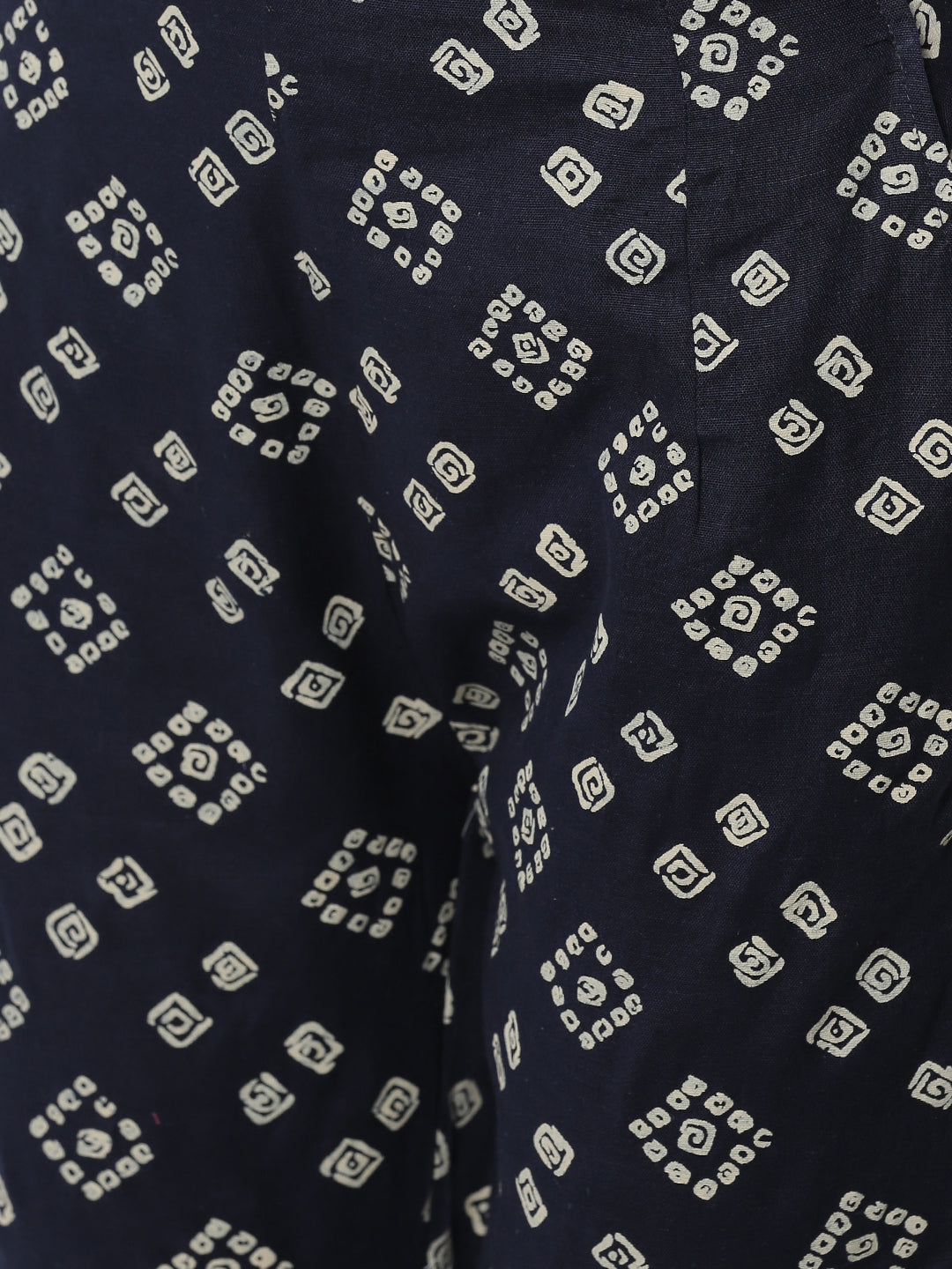 De Moza Women's Cigarette Pant Woven Bottom All Over Print Cotton Navy Blue - De Moza (4461737443391)