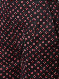 De Moza Women's Cigarette Pant Woven Bottom All Over Print Cotton Red - De Moza (4461737476159)