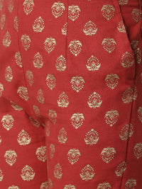 De Moza Ladies printed  Cigarette Pant Red - De Moza (4381834674239)