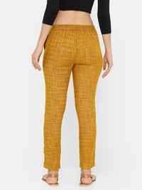 De Moza women's Cigarette Pant Woven Bottom Printed Rayon Mustard - De Moza (4704708165695)