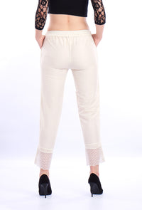 De Moza- Ladies Printed Cigarette Pant Offwhite - De Moza (1550353236031)