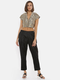De Moza Ladies Printed Black Cigarette Pant - De Moza (1735428800575)