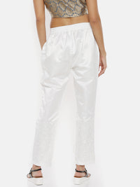 De Moza Ladies Printed Offwhite Cigarette Pant - De Moza (1735924383807)