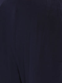 De Moza- Ladies Embroidered Cigarette Pant Navy Blue - De Moza (1737250471999)
