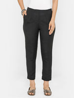 De Moza women's Cigarette Pant Woven Bottom Solid Rayon Dark Grey - De Moza (4704708296767)