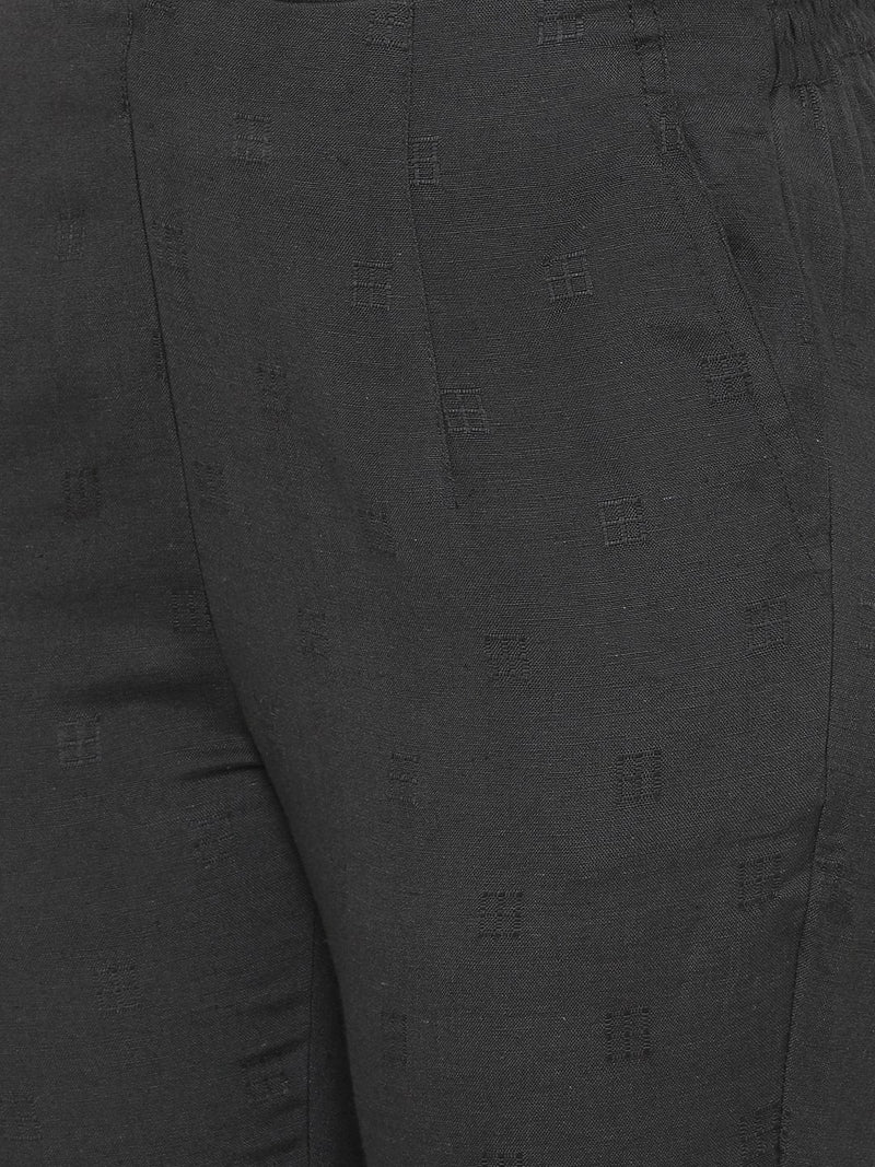 De Moza women's Cigarette Pant Woven Bottom Solid Rayon Dark Grey - De Moza (4704708296767)