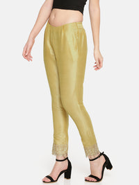 De Moza Women's Cigarette Pant Lace Polyester Gold - De Moza (4465229496383)