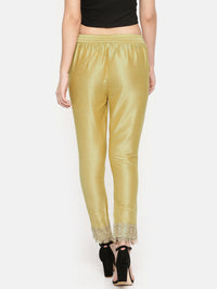 De Moza Women's Cigarette Pant Lace Polyester Gold - De Moza (4465229496383)