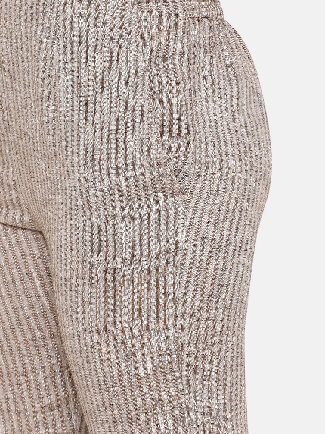 De Moza women's Cigarette Pant Woven Bottom Solid Cotton Coffee Brown - De Moza (4704708132927)
