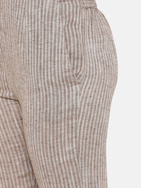 De Moza women's Cigarette Pant Woven Bottom Solid Cotton Coffee Brown - De Moza (4704708132927)