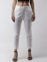De Moza Women's Cigarette Pant White