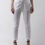 De Moza Women's Cigarette Pant White