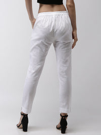 De Moza Women's Cigarette Pant White