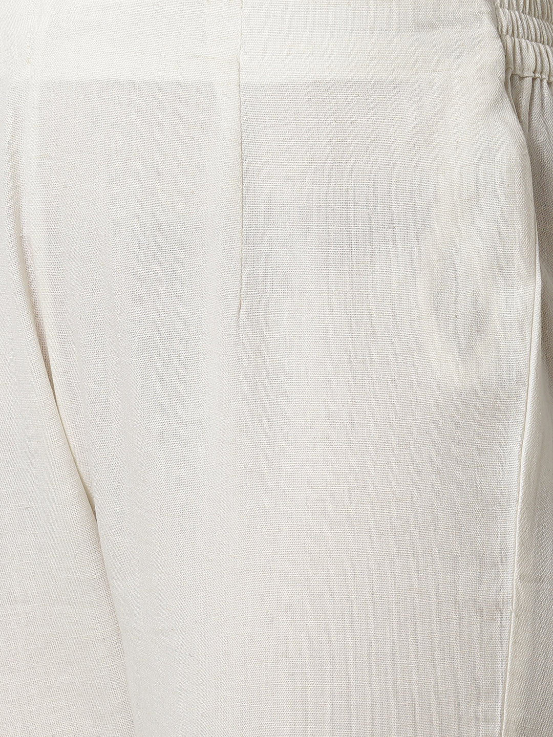 De Moza Ladies Cigarette Pant Woven Bottom Solid Cotton Flex Beige - De Moza (6643686834239)