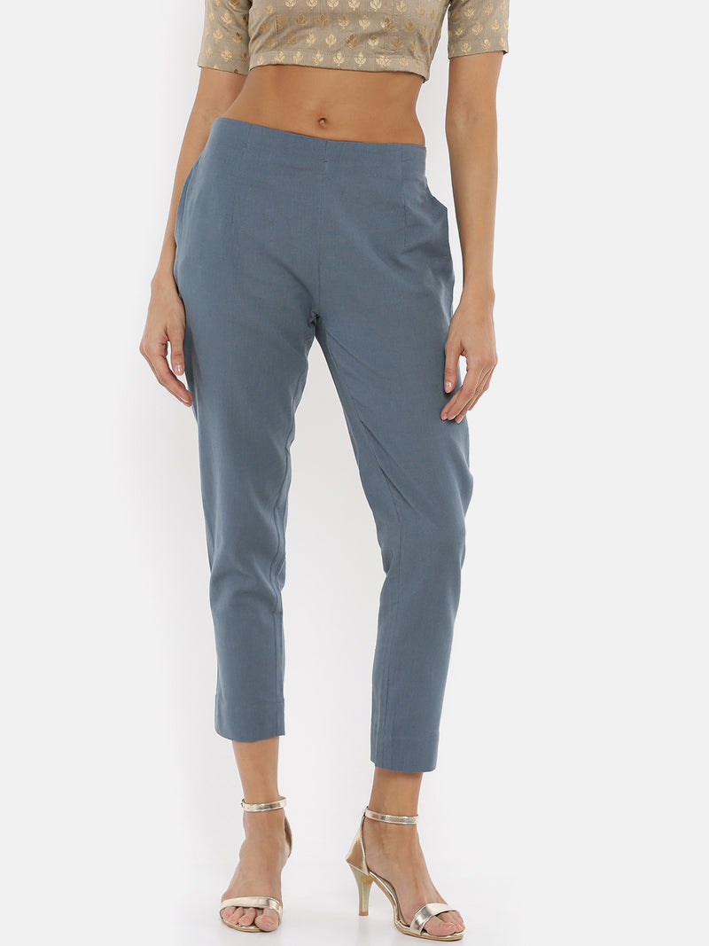 De Moza Women's Cigarette Pant Dark Grey