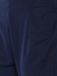 De Moza Women's Cigarette Pant Navy Blue