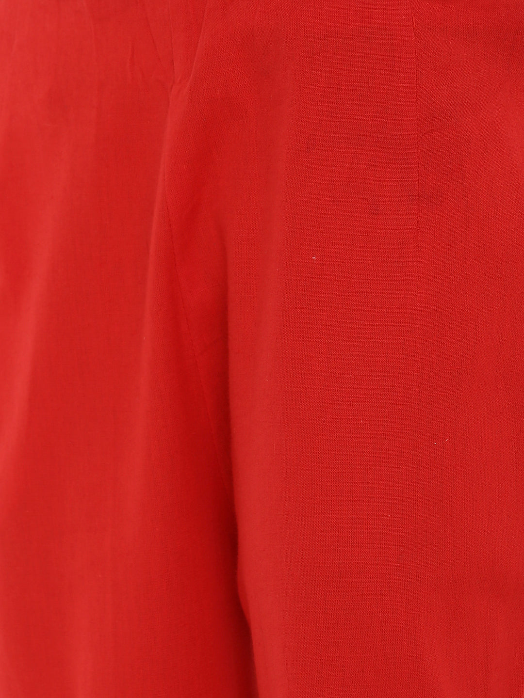 De Moza Ladies Cigarette Pant Woven Bottom Solid Cotton Flex Red - De Moza (6643686965311)
