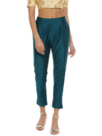 De Moza Women's Cigarette Pant Bottle Green