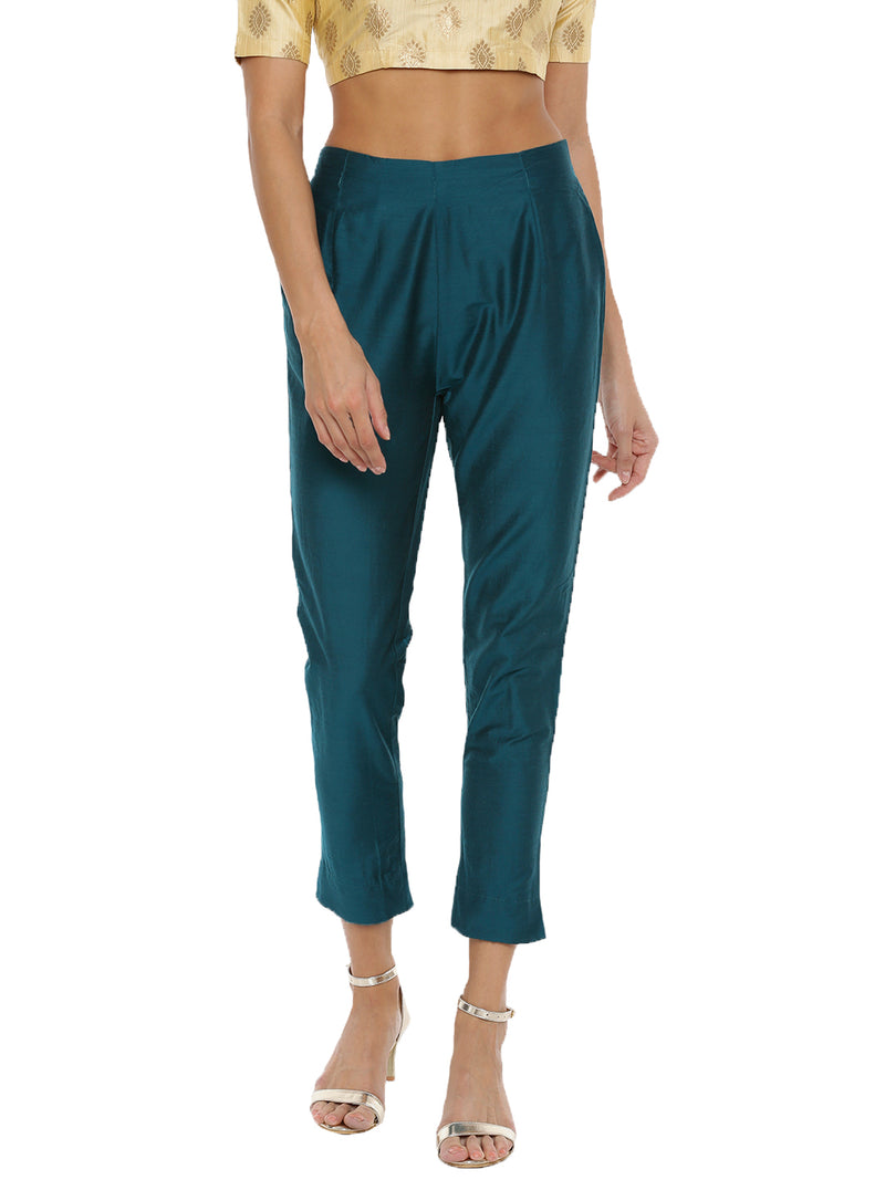 De Moza Women's Cigarette Pant Bottle Green