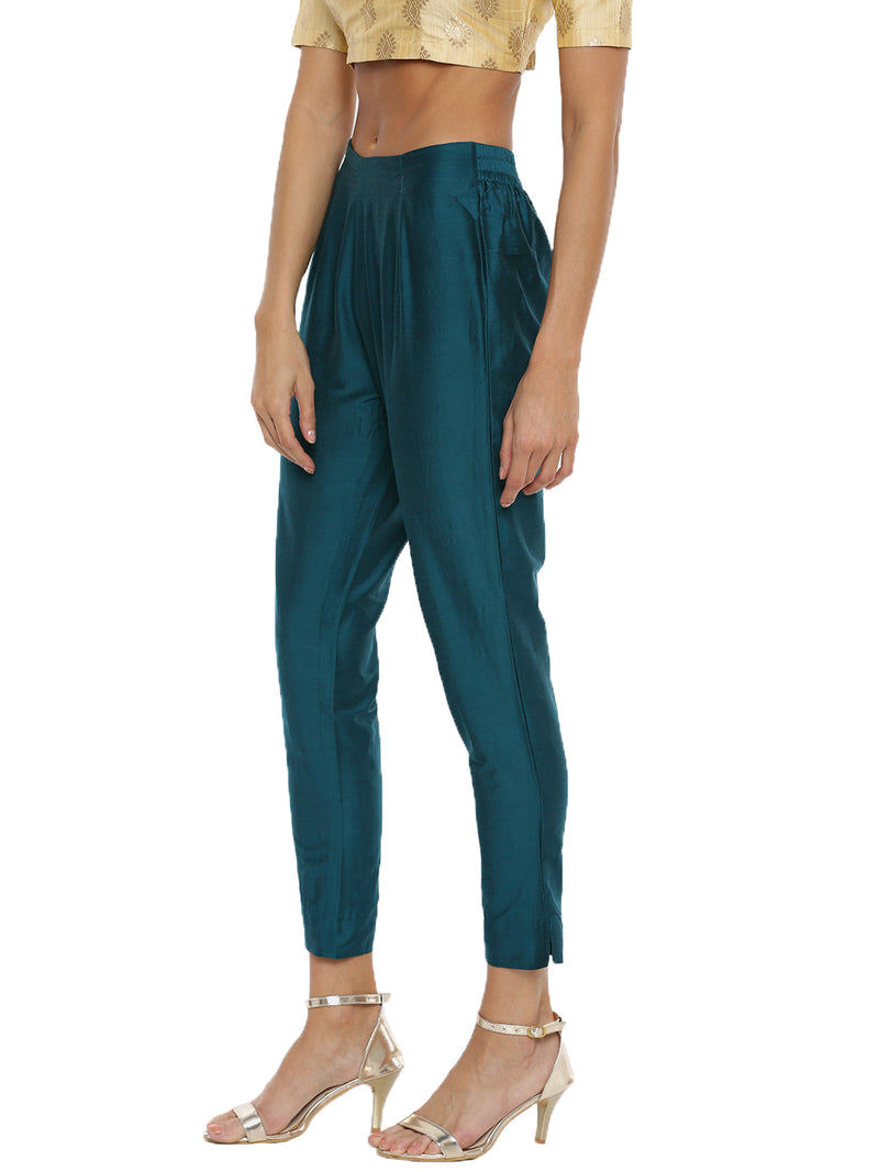 De Moza Women's Cigarette Pant Bottle Green