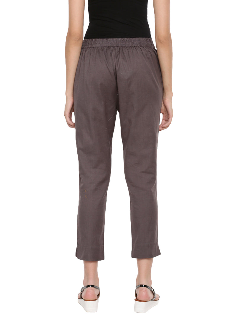 De Moza Women's Cigarette Pant Dark Grey