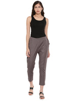 De Moza Women's Cigarette Pant Dark Grey