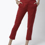 De Moza Women's Cigarette Pant Maroon