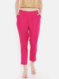 De Moza Women's Cigarette Pant Fuchsia