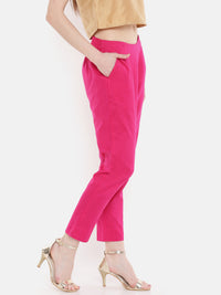 De Moza Women's Cigarette Pant Fuchsia