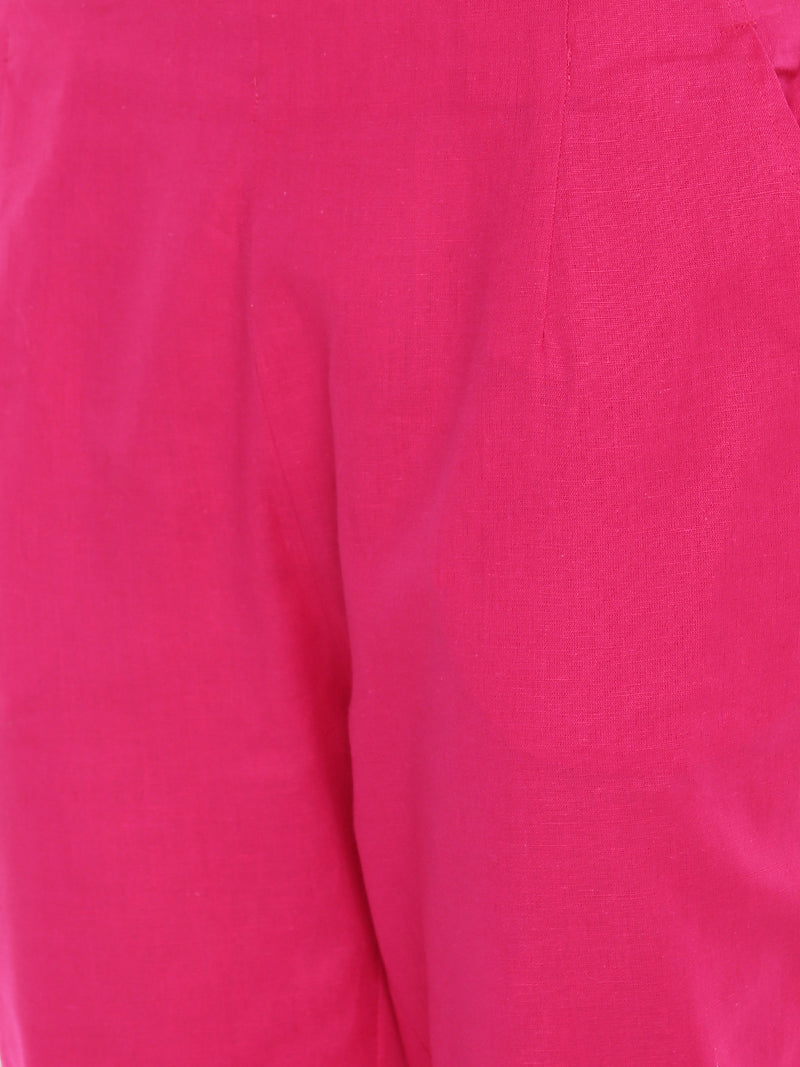 De Moza Women's Cigarette Pant Fuchsia