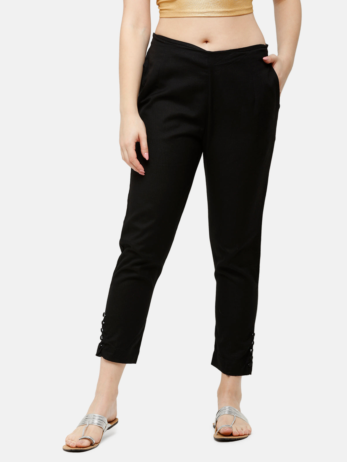 Buy PATRORNA Womens Slim Fit CarrotCigarette Trousers PT8A34Charcoal  GreyXS at Amazonin
