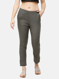 De Moza Women's Cigarette Pant Dark Grey