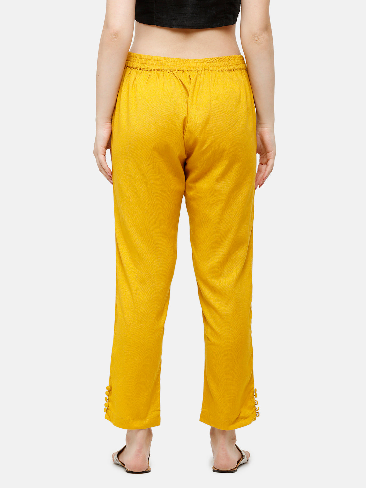 De Moza Women's Cigarette Pant Mustard