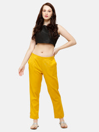 De Moza Women's Cigarette Pant Mustard