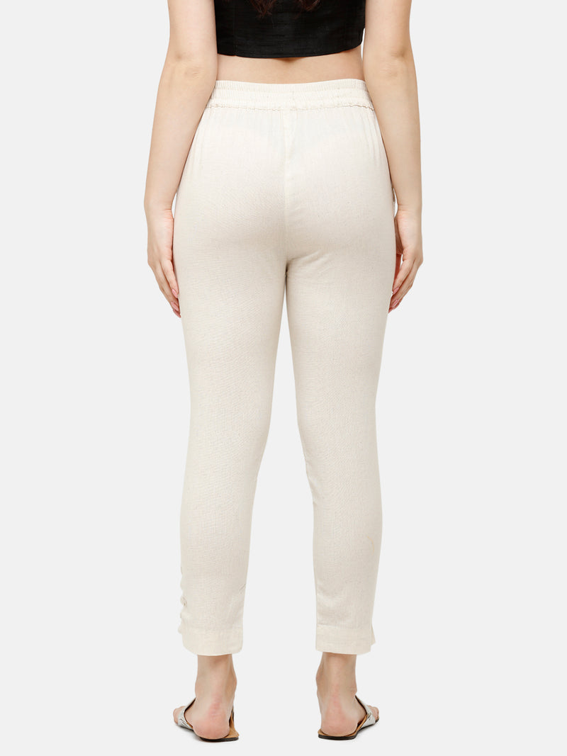 De Moza Women's Cigarette Pant Natural