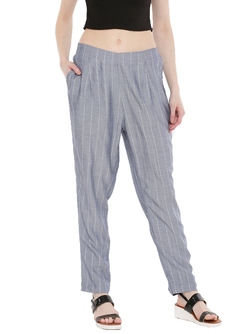 De Moza- Ladies Grey Cigarette Pant - De Moza (1668629004351)