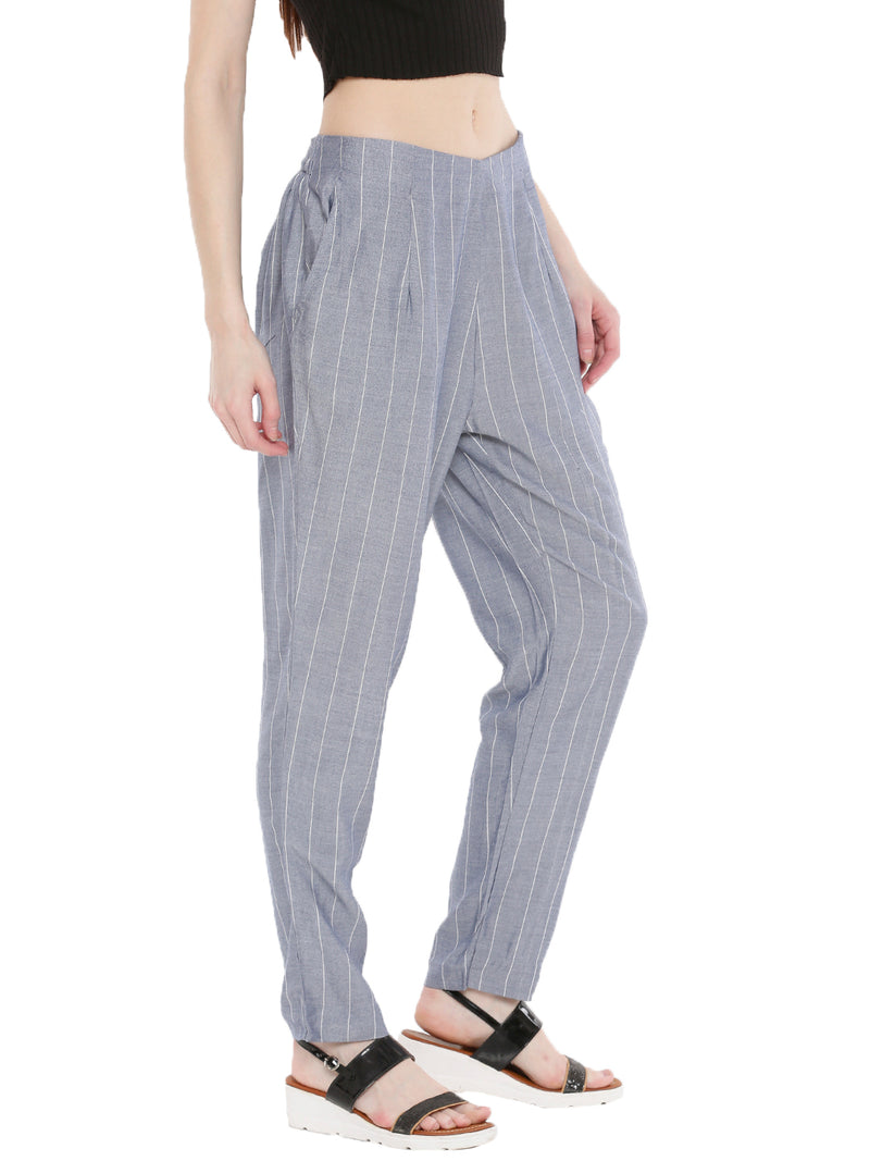 De Moza- Ladies Grey Cigarette Pant - De Moza (1668629004351)