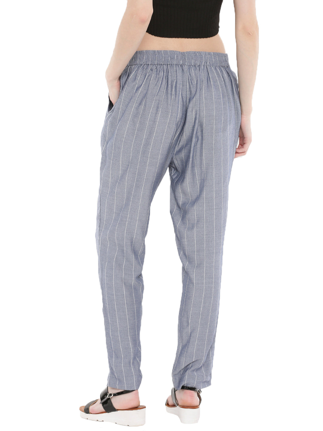 De Moza- Ladies Grey Cigarette Pant - De Moza (1668629004351)