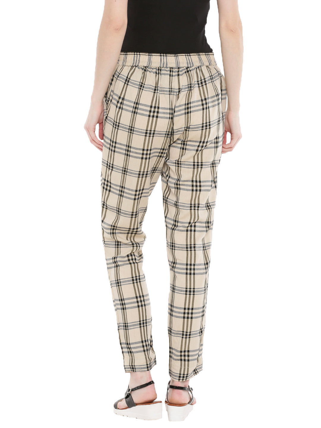 De Moza- Ladies Beige Cigarette Pant - De Moza (1668666490943)