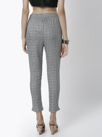 De Moza Women's Cigarette Pant Woven Bottom Yarn Dyed Rayon Black - De Moza (4461737705535)